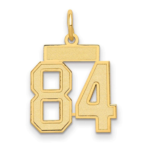 Image of 14K Yellow Gold Small Satin Number 84 Charm