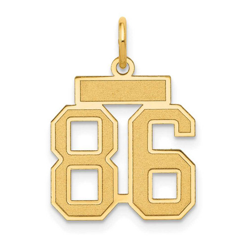 Image of 14K Yellow Gold Small Satin Number 86 Charm
