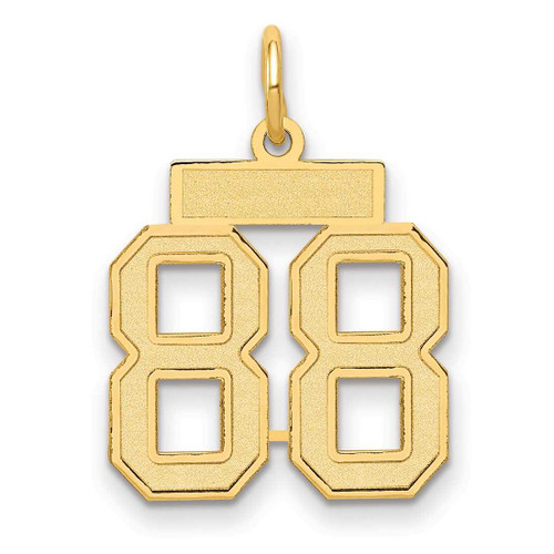Image of 14K Yellow Gold Small Satin Number 88 Charm
