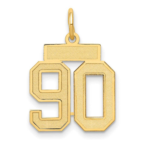 Image of 14K Yellow Gold Small Satin Number 90 Charm