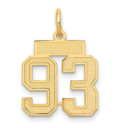 Image of 14K Yellow Gold Small Satin Number 93 Charm