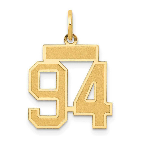 Image of 14K Yellow Gold Small Satin Number 94 Charm
