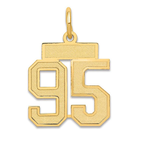 Image of 14K Yellow Gold Small Satin Number 95 Charm