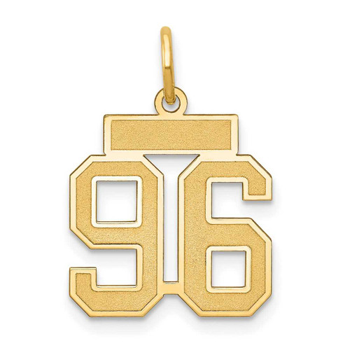 Image of 14K Yellow Gold Small Satin Number 96 Charm