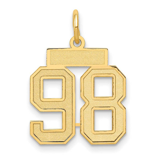 Image of 14K Yellow Gold Small Satin Number 98 Charm