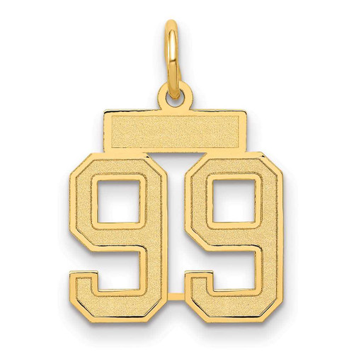 Image of 14K Yellow Gold Small Satin Number 99 Charm