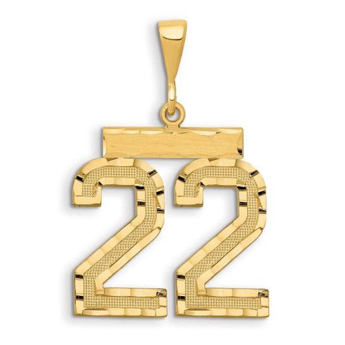 Image of 14K Yellow Gold Small Shiny-Cut Number 22 Pendant