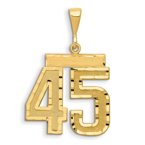 Image of 14K Yellow Gold Small Shiny-Cut Number 45 Charm