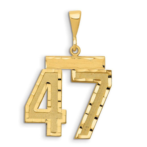 Image of 14K Yellow Gold Small Shiny-Cut Number 47 Charm