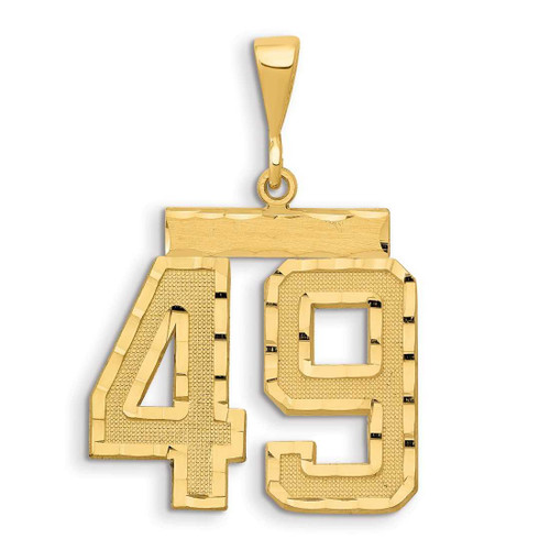 Image of 14K Yellow Gold Small Shiny-Cut Number 49 Charm