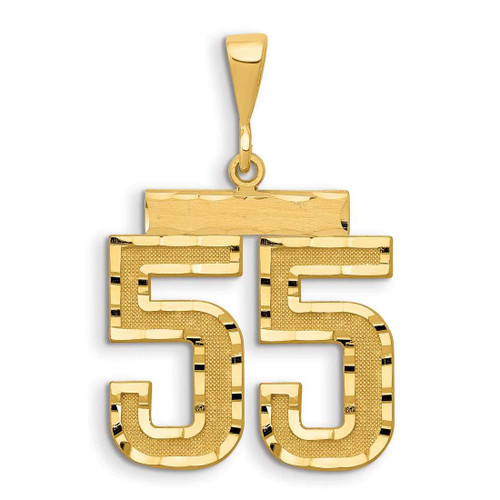 Image of 14K Yellow Gold Small Shiny-Cut Number 55 Charm