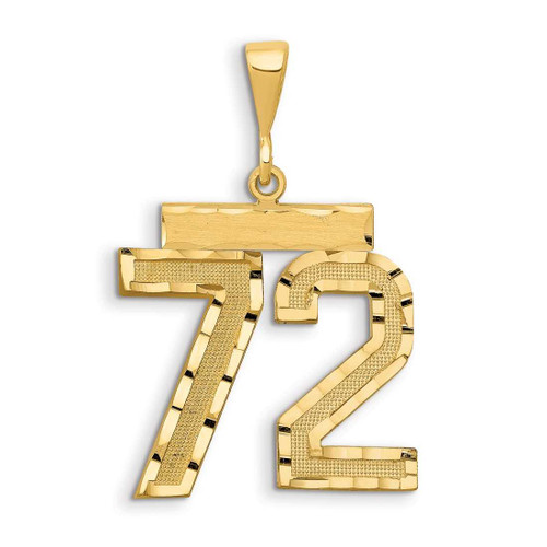 Image of 14K Yellow Gold Small Shiny-Cut Number 72 Charm