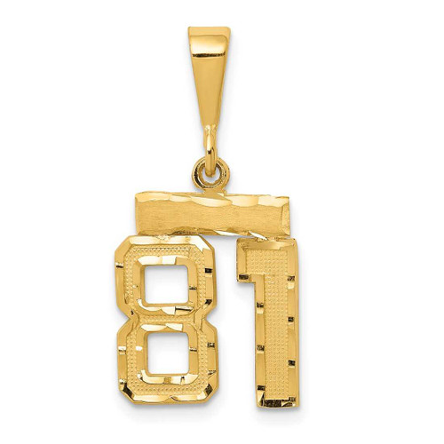 Image of 14K Yellow Gold Small Shiny-Cut Number 81 Charm