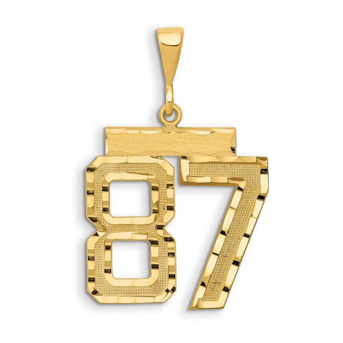Image of 14K Yellow Gold Small Shiny-Cut Number 87 Charm