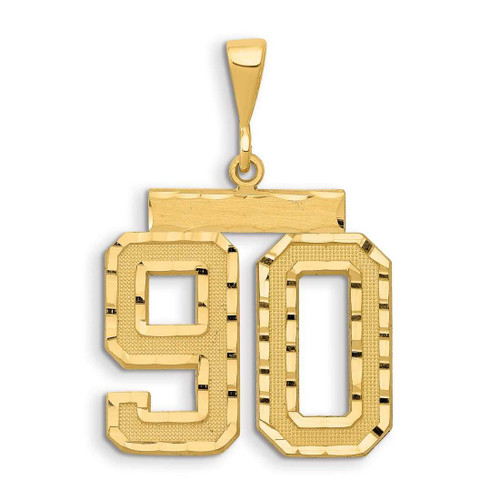 Image of 14K Yellow Gold Small Shiny-Cut Number 90 Charm