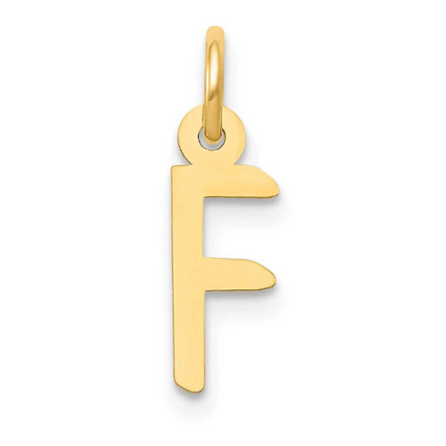 Image of 14K Yellow Gold Small Slanted Block Initial F Charm