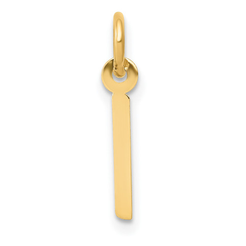 Image of 14K Yellow Gold Small Slanted Block Initial I Charm
