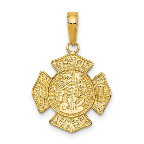 Image of 14K Yellow Gold Small St. Florian Badge Pendant