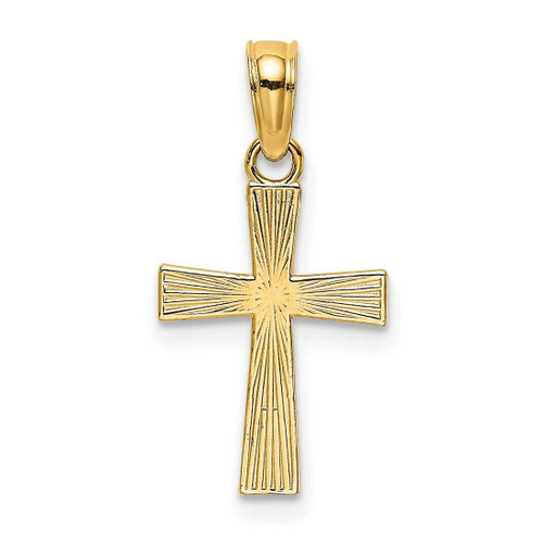 Image of 14K Yellow Gold Small Textured Cross Pendant