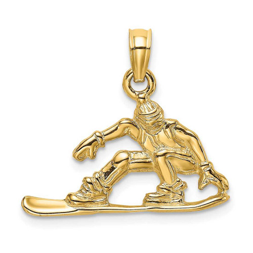 Image of 14K Yellow Gold Snowboarder Pendant