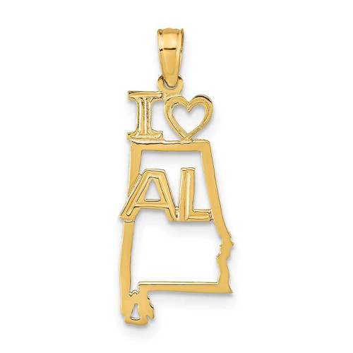 Image of 14K Yellow Gold Solid Alabama State Pendant