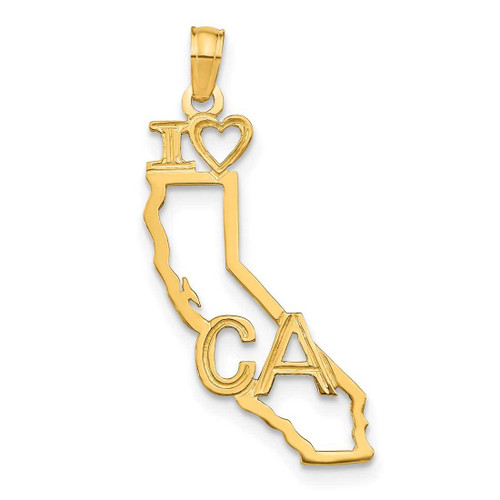 Image of 14K Yellow Gold Solid California State Pendant