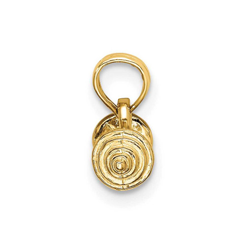 Image of 14K Yellow Gold Solid Polished 3-Dimensional Dumbbell Pendant
