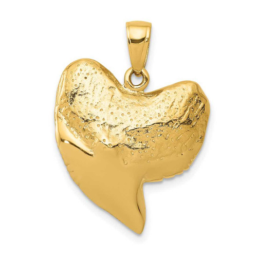Image of 14K Yellow Gold Solid Polished 3-Dimensional Shark Tooth Pendant