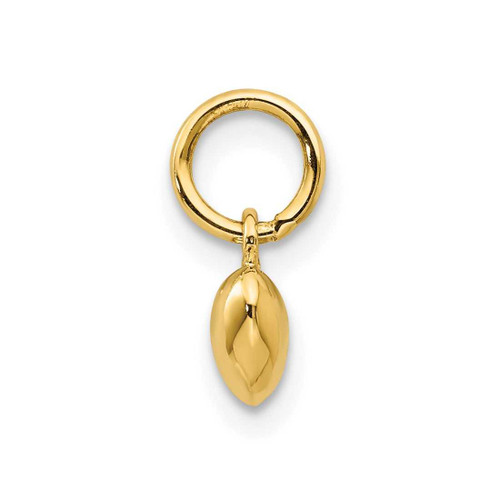 Image of 14K Yellow Gold Solid Polished 3-Dimensional Small Heart Charm