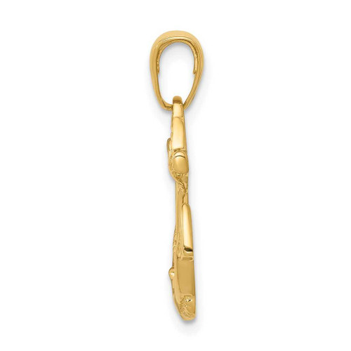 Image of 14K Yellow Gold Solid Polished Anchor Pendant C2487