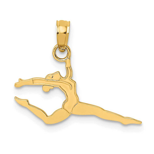 Image of 14K Yellow Gold Solid Polished Gymnast Pendant D1448