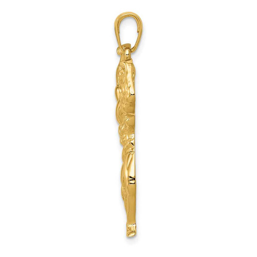 Image of 14K Yellow Gold Solid Polished Weightlifter Pendant