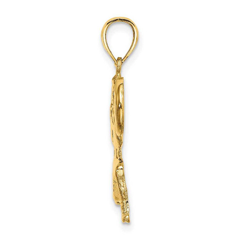 Image of 14K Yellow Gold Solid Polished Weightlifter Pendant C2640