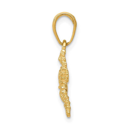 Image of 14K Yellow Gold Solid Seahorse & Starfish Pendant