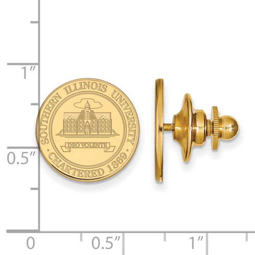 Image of 14K Yellow Gold Southern Illinois University Crest Lapel Pin by LogoArt