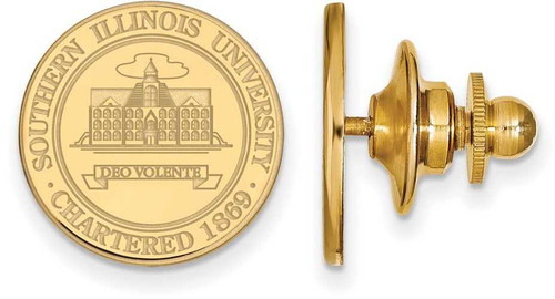 Image of 14K Yellow Gold Southern Illinois University Crest Lapel Pin by LogoArt