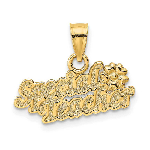 Image of 14K Yellow Gold Special Teacher with Flower Pendant