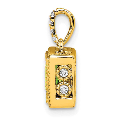 Image of 14K Yellow Gold Square Citrine & Diamond Pendant