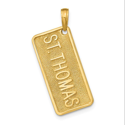 Image of 14K Yellow Gold St. Thomas License Plate Pendant