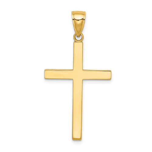 Image of 14K Yellow Gold Stick Cross Pendant