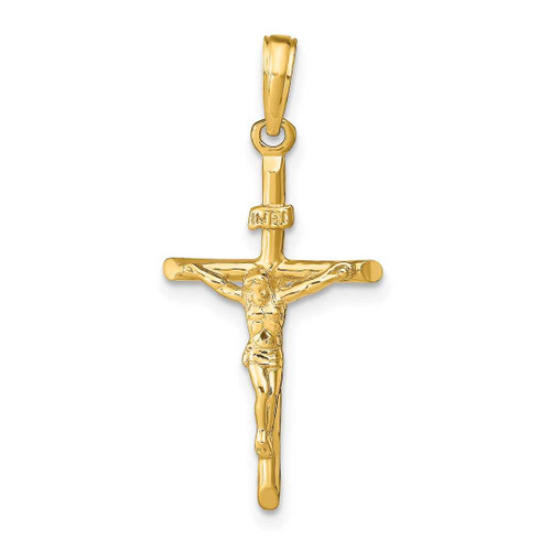 Image of 14K Yellow Gold Stick Style Crucifix Pendant