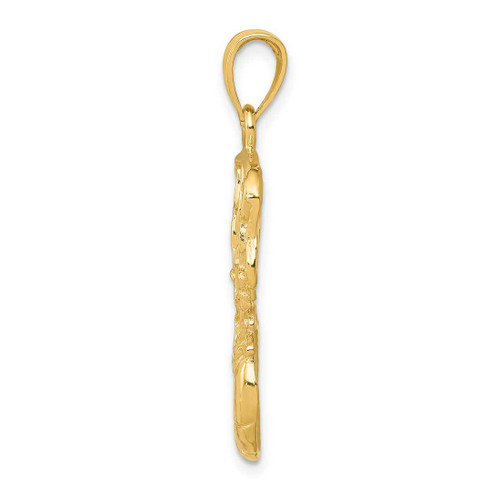 Image of 14K Yellow Gold Swoosh Basketball & Net Pendant C3781