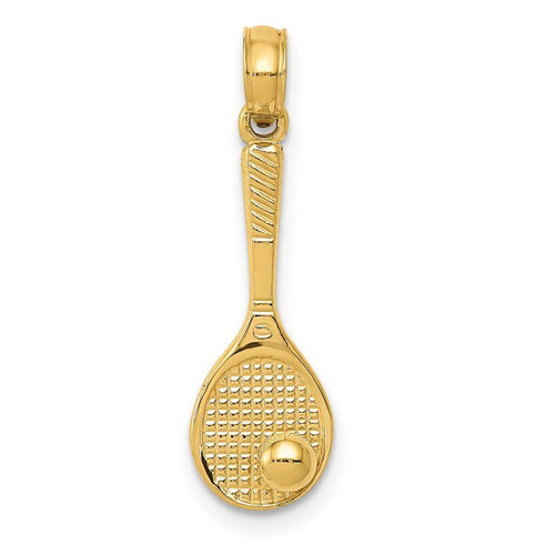 Image of 14K Yellow Gold Tennis Racquet & Ball Pendant