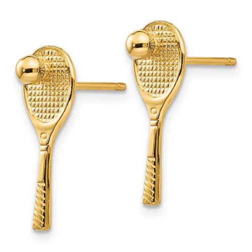 Image of 18mm 14K Yellow Gold Tennis Racquet w/ Ball Post Earrings