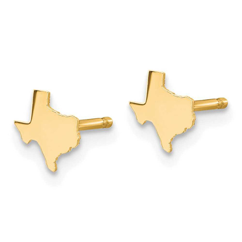 Image of 14K Yellow Gold Texas TX Small State Stud Earrings