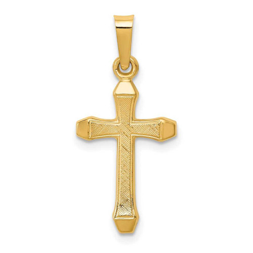 Image of 14K Yellow Gold Textured & Polished Latin Cross Pendant XR1421