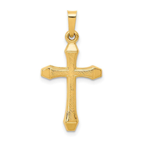 Image of 14K Yellow Gold Textured & Polished Latin Cross Pendant XR1422