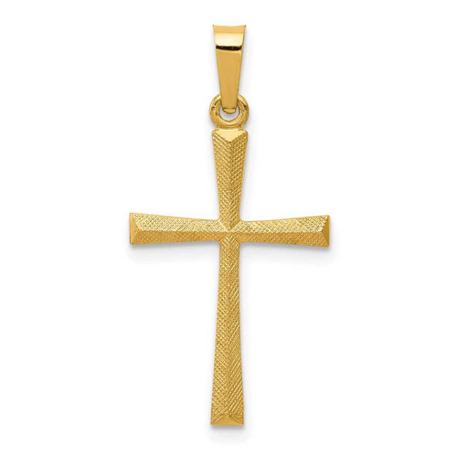 Image of 14K Yellow Gold Textured & Polished Latin Cross Pendant XR1438