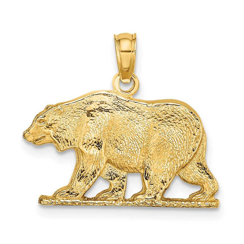 Image of 14K Yellow Gold Textured Bear Pendant