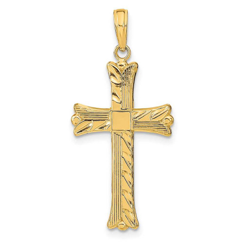 Image of 14K Yellow Gold Textured Cross Pendant K8534